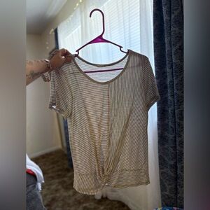 Striped Tan Women's Top